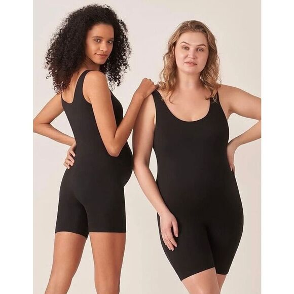Poshdivah Black Maternity Shorts Tank Jumpsuit One Piece New SZ XXL #2444 - Picture 1 of 12
